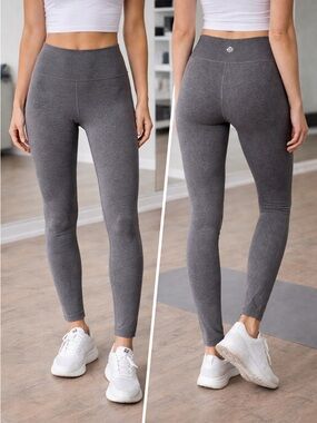 Gaiam Gray High Rise Yoga Leggings XS Athleisure Workout Pants